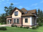 Проект загородного дома с мансардой в Киевской области. Визуализация 1.