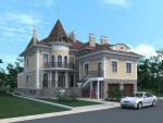 3D-Визуализация фасадов дома. Главный фасад