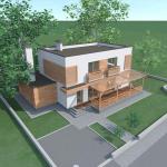 Проект современного двухэтажного дома. Визуализация 1